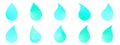 Tears shape icon with blue and green colorful rays sunlight, abstract background texture vector illustration flat design