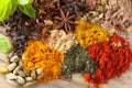 Teas and herbs on the table