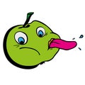 Tease funny cartoon green apple