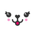 Tease with tongue kawaii cute emotion face, emoticon vector icon