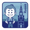 Teaser with photographer travels through Russia Royalty Free Stock Photo