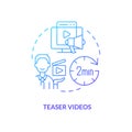 Teaser videos blue gradient concept icon