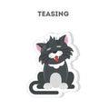 Teasing cat sticker.