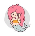 Teasing mermaid sticking tongue out. Royalty Free Stock Photo