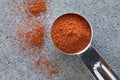 Cayenne Pepper Spilled from a Teaspoon Royalty Free Stock Photo