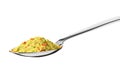 Teaspoon with chicken stock powder isolated on white Royalty Free Stock Photo