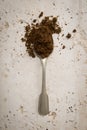 Teaspoon filled with dark brown sugar Royalty Free Stock Photo