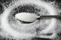 A teaspoon full of white sugar Royalty Free Stock Photo