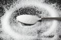 A teaspoon full of white sugar
