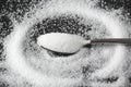 A teaspoon full of white sugar Royalty Free Stock Photo