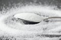 A teaspoon full of white sugar