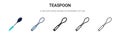 Teaspoon icon in filled, thin line, outline and stroke style. Vector illustration of two colored and black teaspoon vector icons Royalty Free Stock Photo