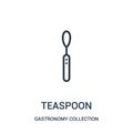 teaspoon icon vector from gastronomy collection collection. Thin line teaspoon outline icon vector illustration