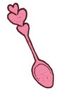 Teaspoon with pattern of hearts on stick