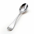 Silver Spoon On White Background: A Vray Tracing Inspired Artwork