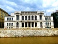 Teater in Sarajevo white stone facade Austro Hungaric european architecture style