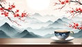 Teatime background with nature asia style with copy space