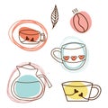 Teatime pattern flat illustration on white