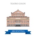 Teatro Colon Buenos Aires Argentina vector flat landmarks