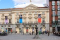 Teatro EspaÃÂ±ol and bronze statue, Plaza de Santa Ana, Madrid, Spain