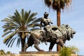 Teatro massimo, palermo, bronze lion Royalty Free Stock Photo