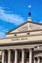 Teatro Solis opera house building at blue sky in Montevideo Royalty Free Stock Photo