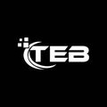 TEB letter logo design on black background. TEB creative initials letter logo concept. TEB letter design Royalty Free Stock Photo