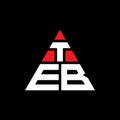 TEB triangle letter logo design with triangle shape. TEB triangle logo design monogram. TEB triangle vector logo template with red Royalty Free Stock Photo