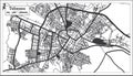 Tebessa Algeria City Map in Retro Style in Black and White Color. Outline Map