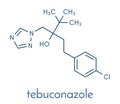 Tebuconazole fungicide molecule. Skeletal formula.