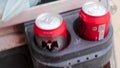 Tecate red beer while driving on Holbox island Mexico