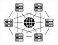 P2p server global online network design. Royalty Free Stock Photo
