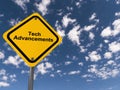 Tech Advancements traffic sign on blue sky