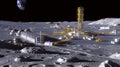 Tech allows building a lunar refinery for extracting asteroid regolith Royalty Free Stock Photo