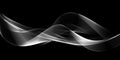 Tech background with abstract black and white wave line