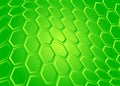 Tech background of transparent hexagon on green Royalty Free Stock Photo