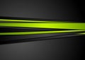 Tech black background with contrast green stripes Royalty Free Stock Photo