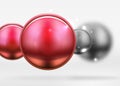 Tech blurred spheres and round circles with glossy and metallic surface Royalty Free Stock Photo
