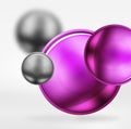 Tech blurred spheres and round circles with glossy and metallic surface Royalty Free Stock Photo