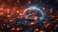 Tech-brain interface, binary neural networks. Royalty Free Stock Photo