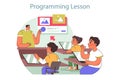 Tech camp for children. Computer science educational course.