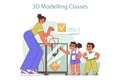 Tech camp for children. 3D modeling technologies educational course.