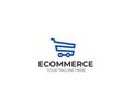 Tech cart logo template. Electronic commerce vector design