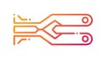 Tech Circuit Flow Icon: Data Connection Vector Element, vector design Generative AI Royalty Free Stock Photo