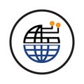 tech circuit globe icon