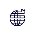 tech circuit globe icon