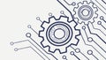 Tech Circuits and Gears Vector, Industrial Innovation and Digital Engineering, vector design Generative AI Royalty Free Stock Photo