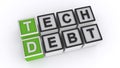 Tech debt word block on white