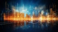Tech driven business dynamics on dynamic digital backdrop Royalty Free Stock Photo