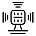 Tech enabled home system icon outline vector. Digitalized household service